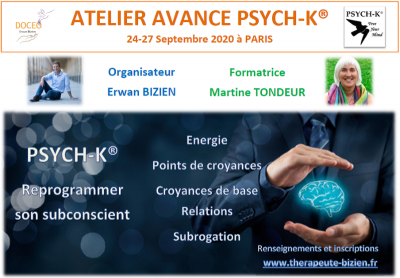 Formation PSYCH-K ® : Atelier AVANCE à Paris (France) par Erwan Bizien avec Martine Tondeur